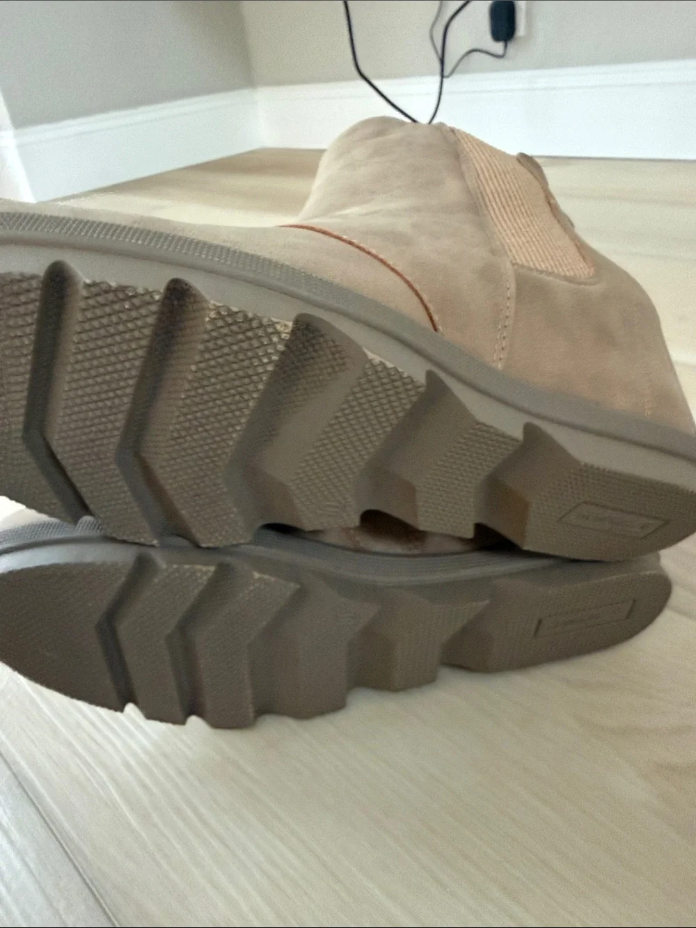 Forever 21 Taupe Chelsea Wedge Ankle Boots
